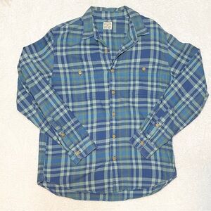 J. Crew Blue Green Flannel Slim Fit Button Down Shirt Men’s Large